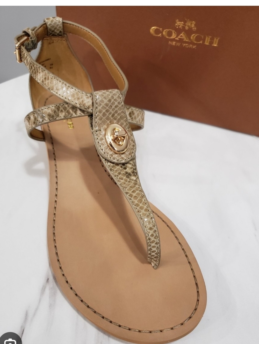 Coach Ingrid T-Strap Wedge Sandals